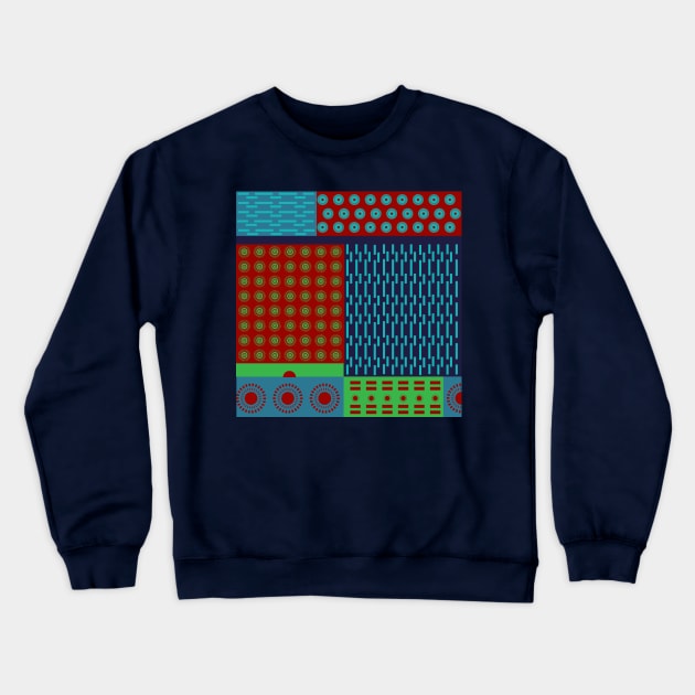 Japanese Style Colorful Patchwork Crewneck Sweatshirt by oknoki